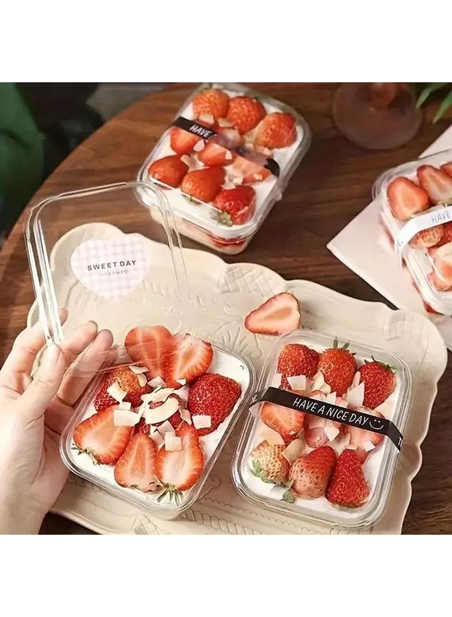 100pcs Plastic Fruit Dessert Containers With Lids Leakproof Reusable Fresh Keeping Boxes - Image 3